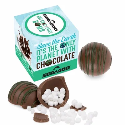 Hot Chocolate Bomb with Green Drizzle - Custom Shot Glass Now