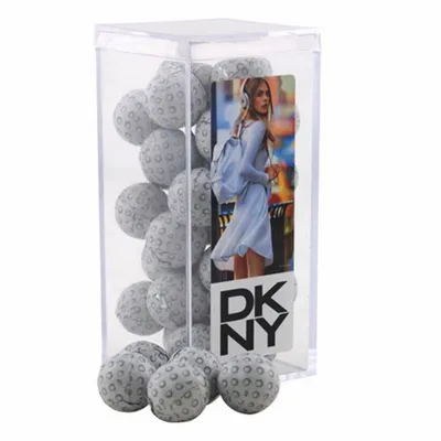 Acrylic Box with Chocolate Golf Balls - Medium - Custom Shot Glass Now