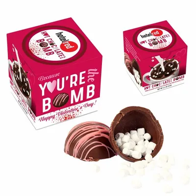 Hot Chocolate Bomb with Pink Drizzle - Custom Shot Glass Now