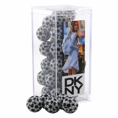 Acrylic Box with Chocolate Soccer Balls - Medium - Custom Shot Glass Now