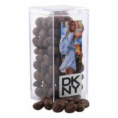Acrylic Box with Chocolate Covered Peanuts - Medium - Custom Shot Glass Now