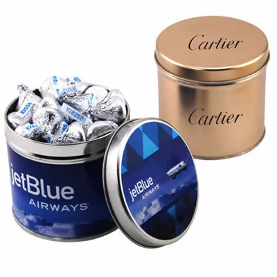 Round Tin with Hershey Kisses - Custom Shot Glass Now