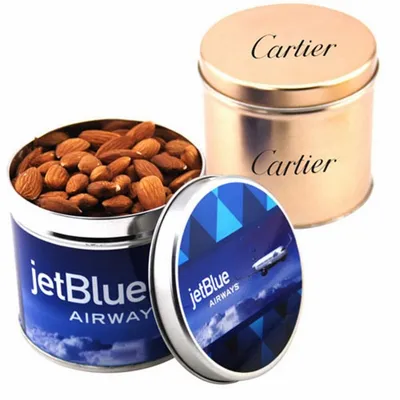 Round Tin with Almonds 3" - Custom Shot Glass Now