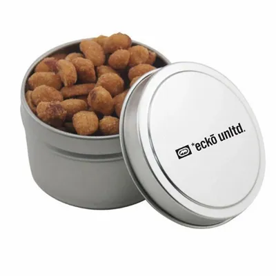 Round Tin with Honey Roasted Peanuts - SBF3100 - Custom Shot Glass Now
