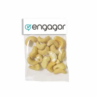 Small Header Bags - Jumbo Salted Cashews - Custom Shot Glass Now