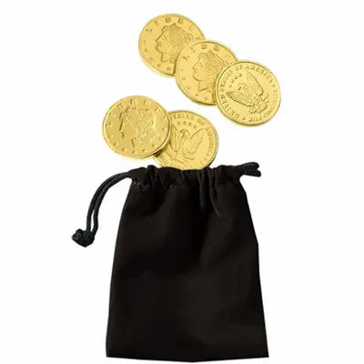 Velour Pouches with Chocolate Coins - Custom Shot Glass Now