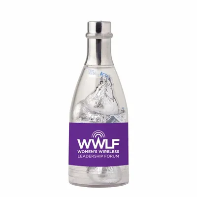 Champagne Bottle with Hershey Chocolate Kisses - Custom Shot Glass Now