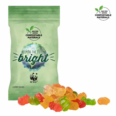 1oz ECO-Digibag, Compostable & Full Color, Gummy Bears - Custom Shot Glass Now