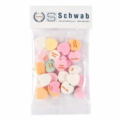 Small Header Bags - Imprinted Conversation Hearts - Custom Shot Glass Now
