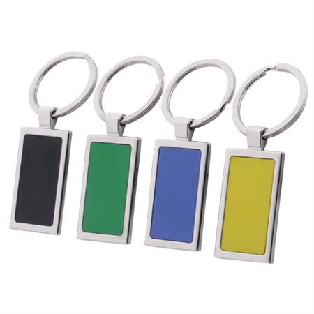 Colored Rectangle Metal Keychain Colored Rectangle Metal Keychain - Custom Shot Glass Now