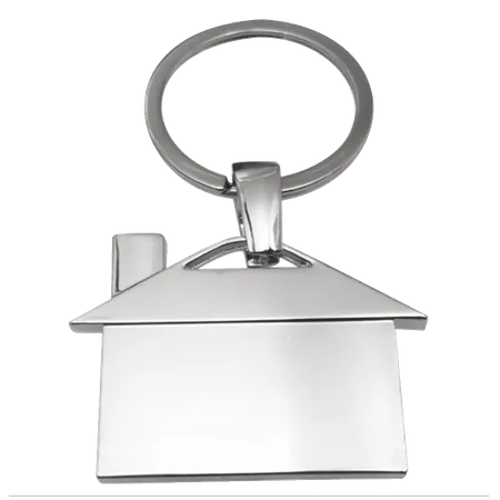 House-Shaped Metal Keychain House-Shaped Metal Keychain - Custom Shot Glass Now