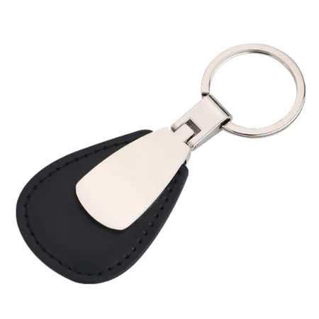 Teardrop Leather & Metal Keychain Teardrop Leather & Metal Keychain - Custom Shot Glass Now