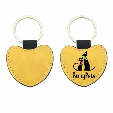 Full-Color Heart Leather Keychain Full-Color Heart Leather Keychain - Custom Shot Glass Now