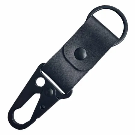 Leather Button Keychain Leather Button Keychain - Custom Shot Glass Now