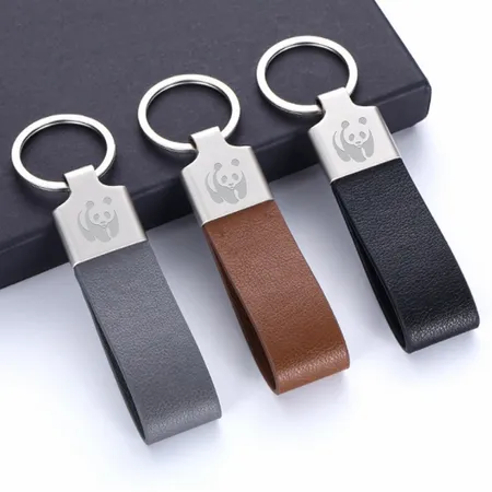 Elegant Loop Leather Keychain Elegant Loop Leather Keychain - Custom Shot Glass Now