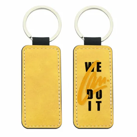 Full-Color Rectangle Leather Keychain Full-Color Rectangle Leather Keychain - Custom Shot Glass Now