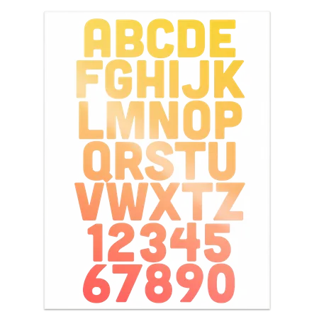 Alphanumeric Heat Transfer Patches - Custom Shot Glass Now