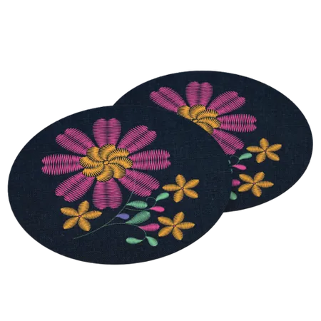 Cotton & Linen Embroidered Coasters - Custom Shot Glass Now