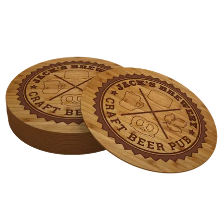 Bamboo Coaster - Custom Shot Glass Now