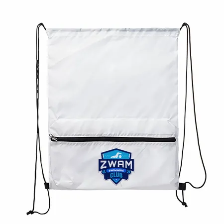 Zip Pocket Drawstring Bag Zip Pocket Drawstring Bag - Custom Shot Glass Now