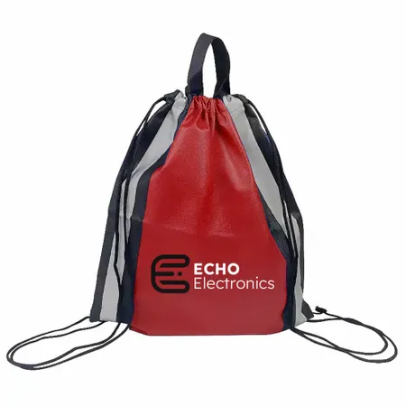Reflective Side-Strip Drawstring Bag Reflective Side-Strip Drawstring Bag - Custom Shot Glass Now