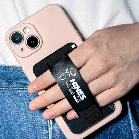 Leather Phone Wallet with Hand Grip - Custom Shot Glass Now