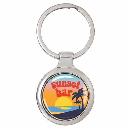 Fashionable Round Metal Keychain - Custom Shot Glass Now
