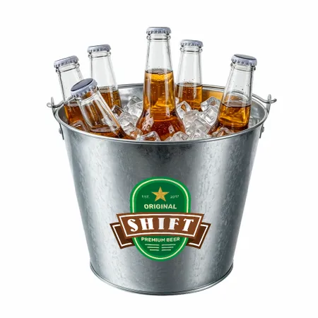 Tinplate Beer Buckets & Opener Combo - Custom Shot Glass Now