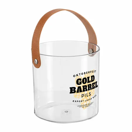 Leather-Strap Clear Drink Buckets - Custom Shot Glass Now