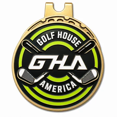 Soft Enamel Golf Ball Marker with Hat Clips - Custom Shot Glass Now