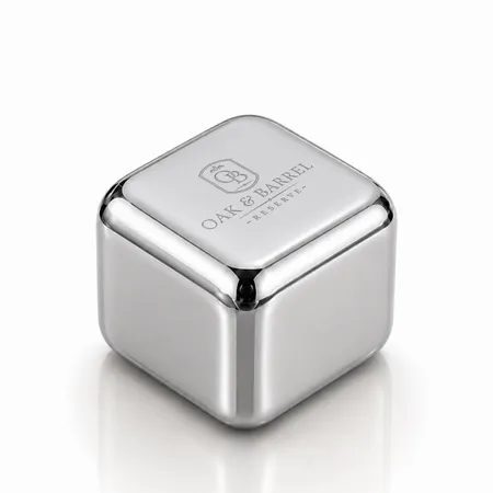 Silver Stainless Steel Ice Cubes - Custom Shot Glass Now
