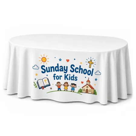 Custom Oval Table Covers - Custom Shot Glass Now