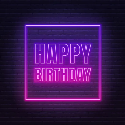 Happy Birthday Framed Neon Sign - Custom Shot Glass Now