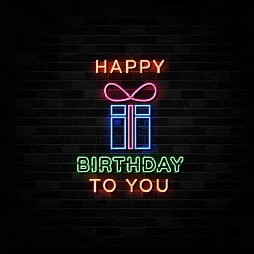 Happy Birthday To You with Gift Neon Sign - Custom Shot Glass Now
