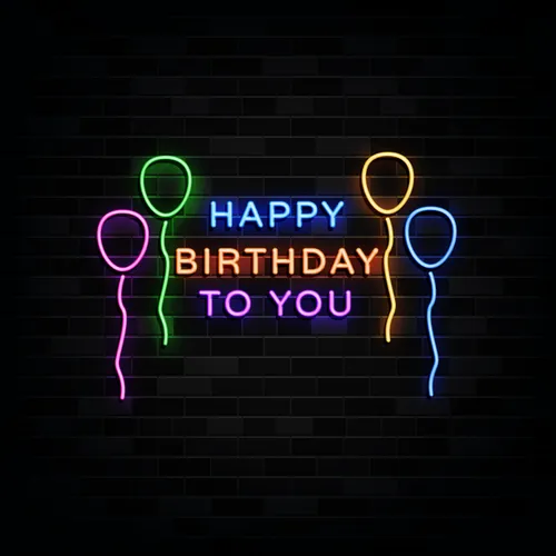 Happy Birthday To You with Balloons Neon Sign - Custom Shot Glass Now