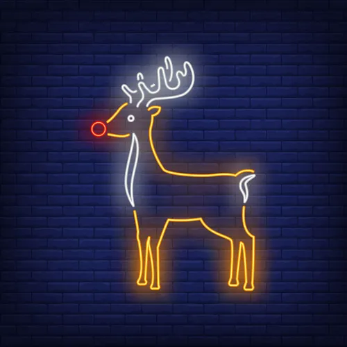 Cute Reindeer Neon Sign - Custom Shot Glass Now
