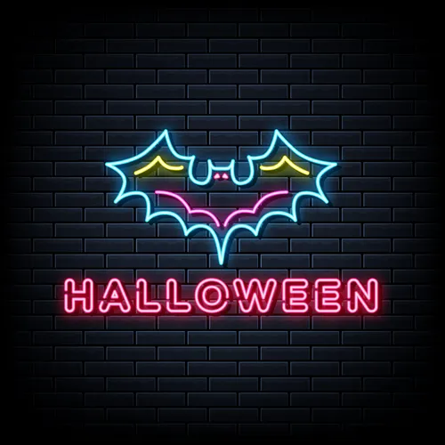Halloween Neon Sign with Bat - Custom Shot Glass Now