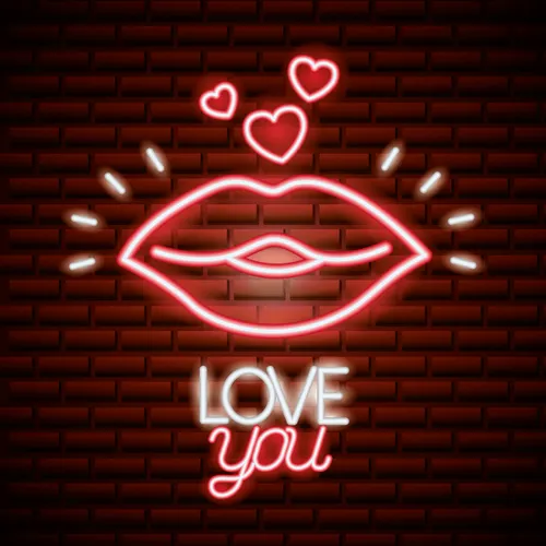 Lips with Love You Neon Sign - Custom Shot Glass Now