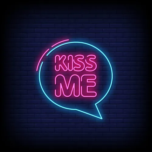 Kiss Me Neon Sign - Custom Shot Glass Now