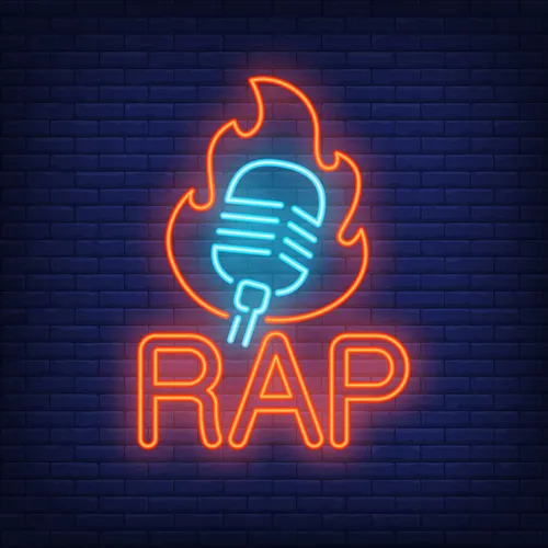 Rap Microphone Flame Neon Sign - Custom Shot Glass Now