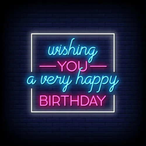 Wishing You A Very Happy Birthday Neon Sign - Custom Shot Glass Now