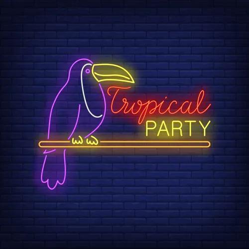 Tropical Party Neon Sign - Custom Shot Glass Now
