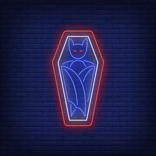 Vampire Coffin Neon Sign - Custom Shot Glass Now