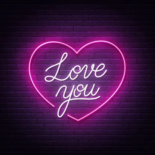 Pink Love You Neon Sign - Custom Shot Glass Now