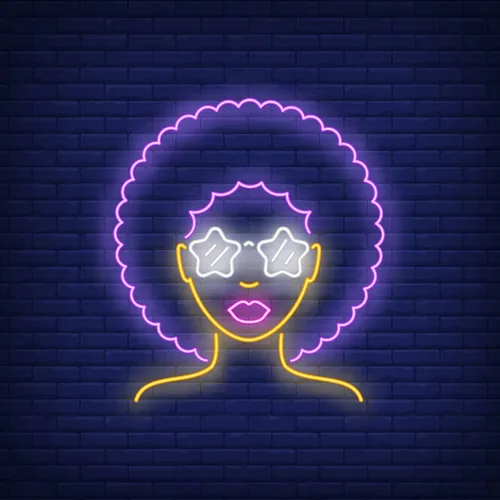 Afro Retro Girl Neon Sign - Custom Shot Glass Now