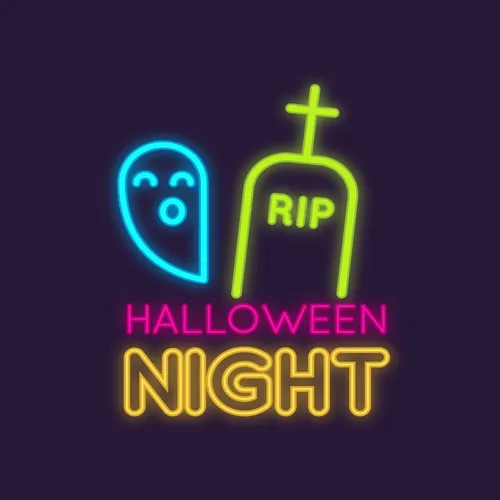 RIP Ghost Halloween Night Neon Sign - Custom Shot Glass Now