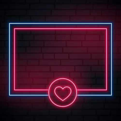 Love Heart Neon Glowing Frame Neon Sign - Custom Shot Glass Now