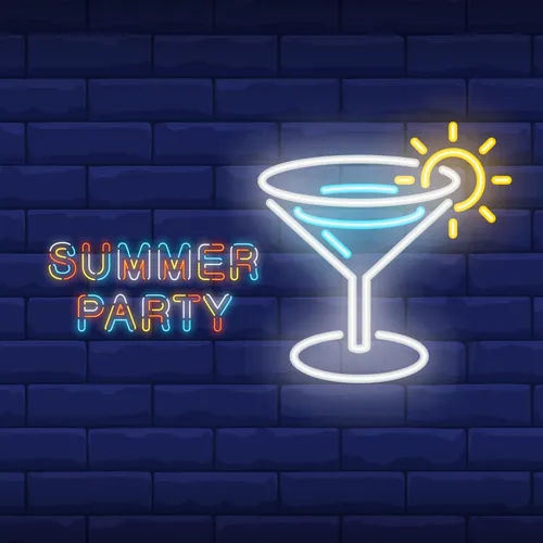 Summer Party Neon Sign - Custom Shot Glass Now