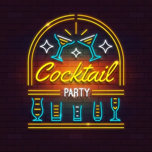 Cocktail Party Neon Sign - Custom Shot Glass Now