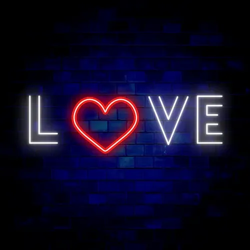 Love Heart Neon Sign - Custom Shot Glass Now